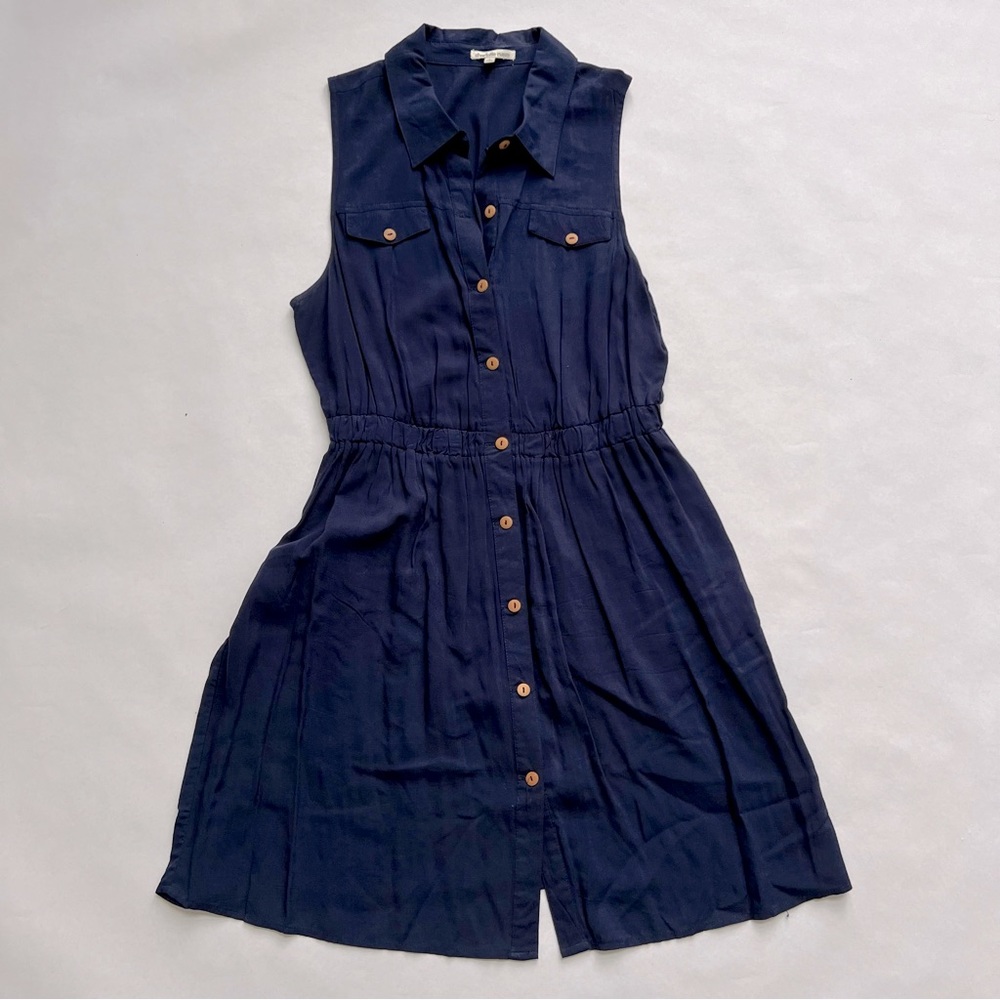 The perfect swimsuit coverup, Navy Button Up Light Weight Dress